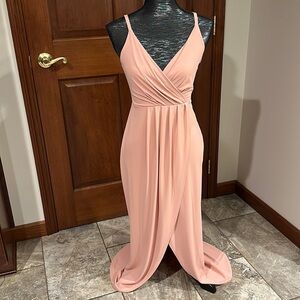 V neck, Hi-Lo long dress